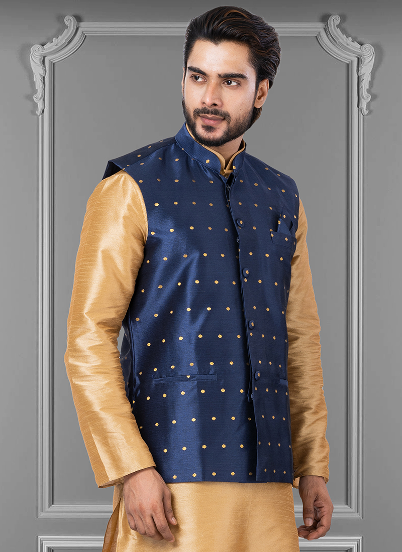 Readymade Jacquard Silk New Designer Waistcoat Collection