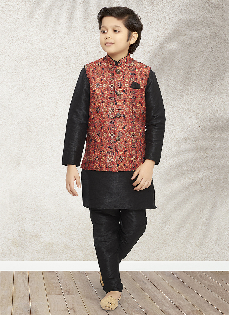 Printed Kurta Kurta Pajama For 12 Year Boy Price Buy Maroon Art