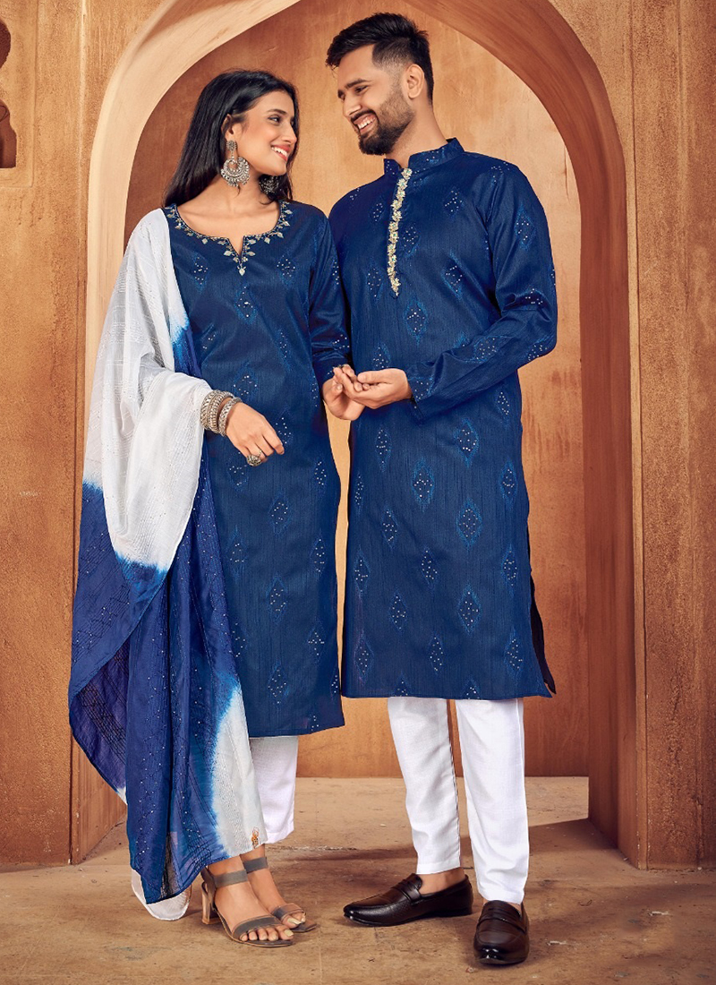 Blue kurta 2024 matching leggings