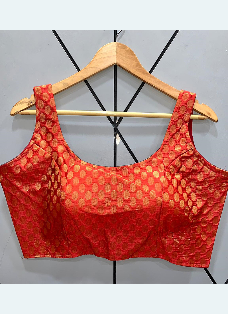 Buy Red Banarasi Silk Party Wear Weaving Blouse Online From ...