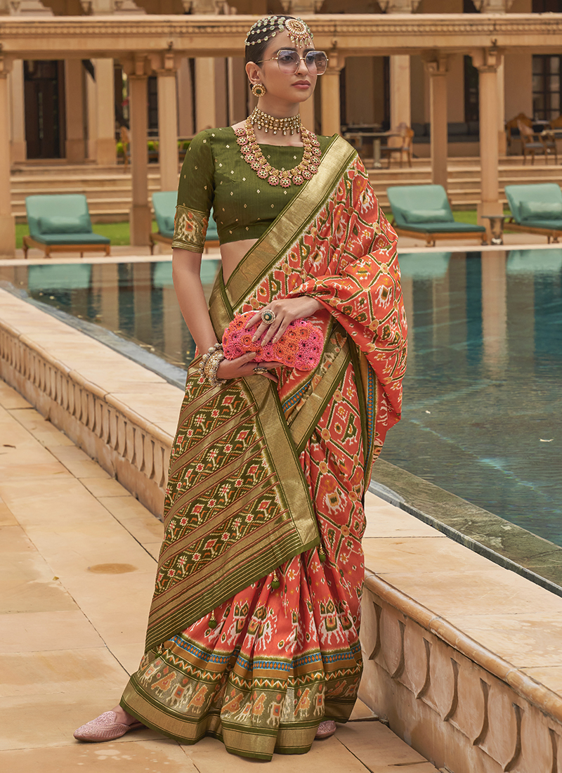 Multi Colour Smooth Patola Silk Saree With Dimond Work – Bahuji - Online  Fashion & Lifestyle Store