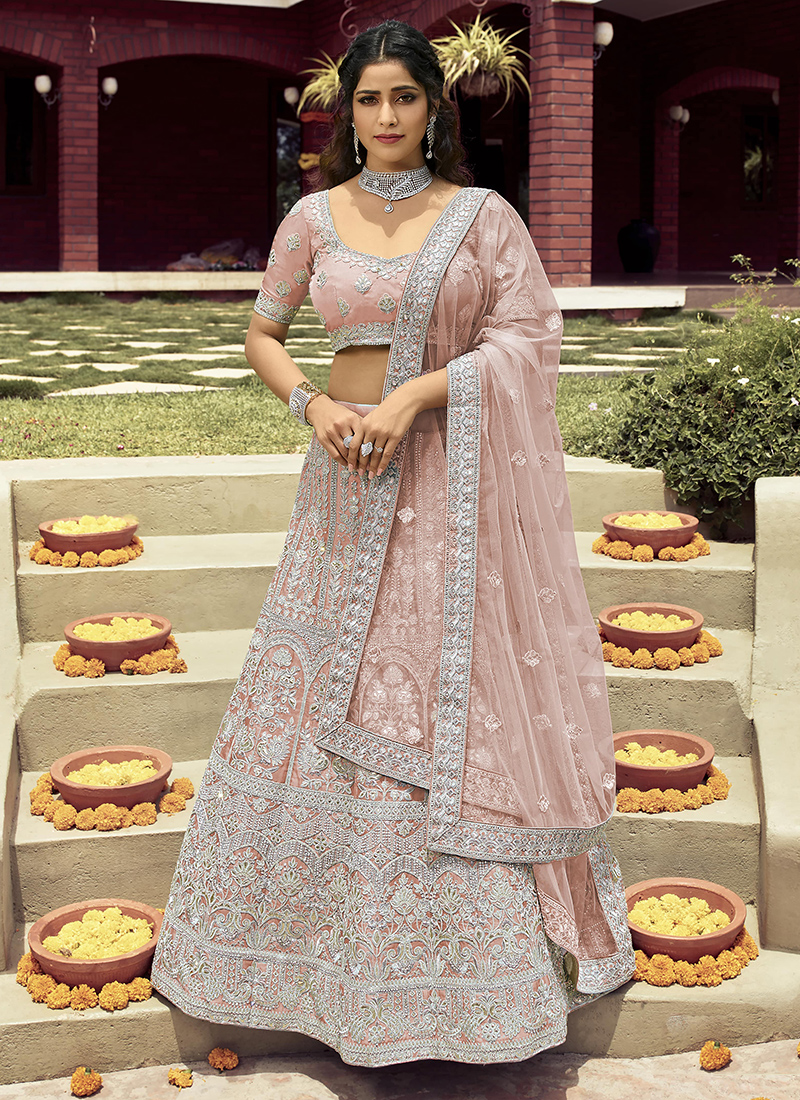 30 Peach Lehengas - Define Subtle Ethnic Style - Go Peaches