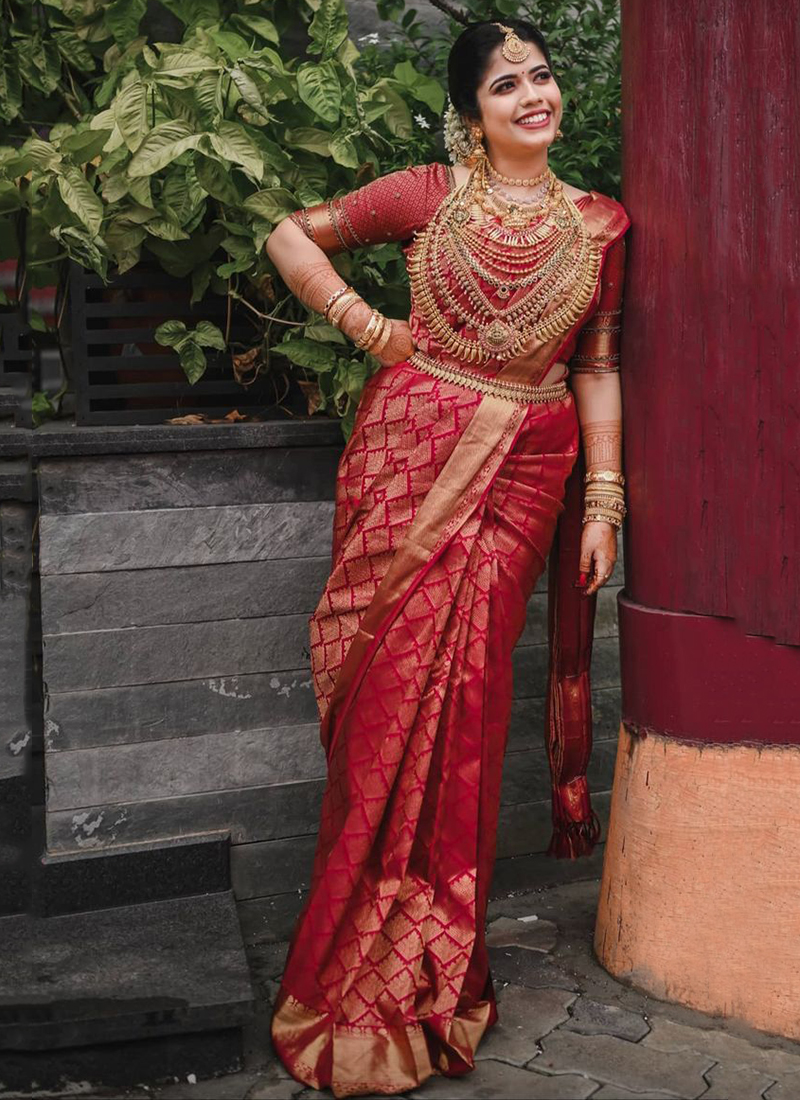 Banarasi silk Red Wedding Saree - SR18928-sgquangbinhtourist.com.vn
