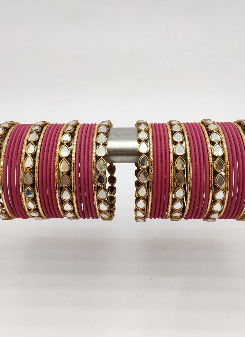 dark pink colour bangles