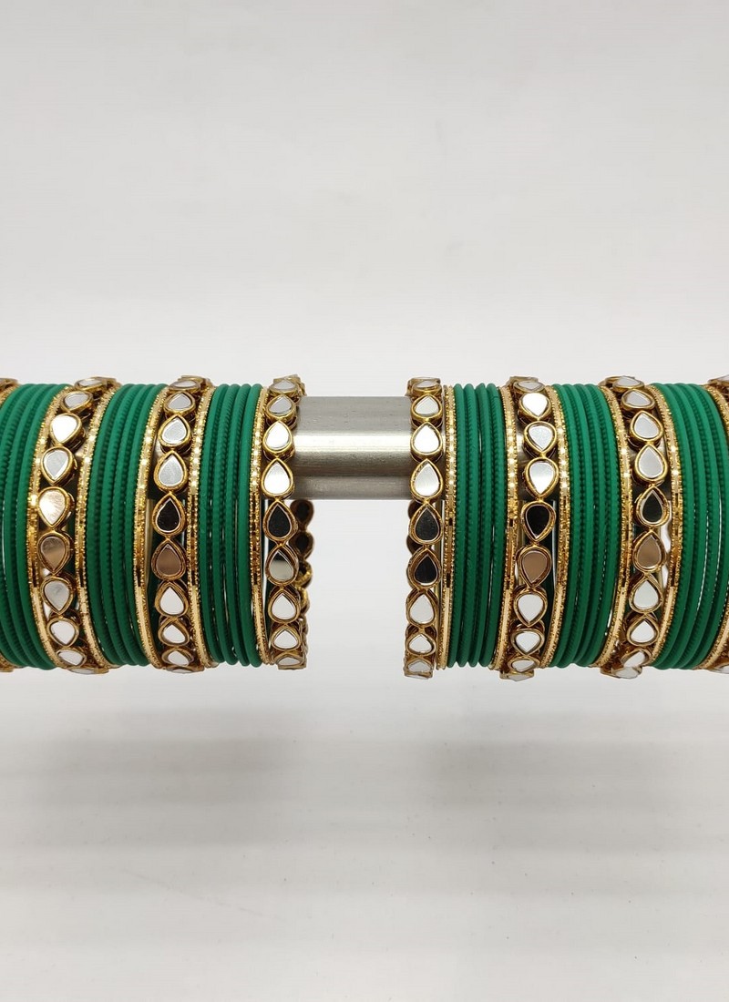 buy-green-beautiful-colour-metal-bangles-set-online-from-wholesale-salwar