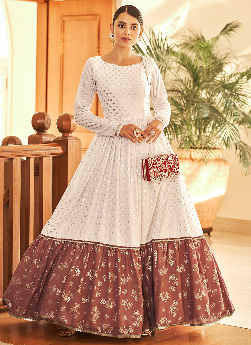 Sumshy Anarkali Long Cotton Gown Wholesale Catalog, 05 Colors at Rs 449 in  Surat