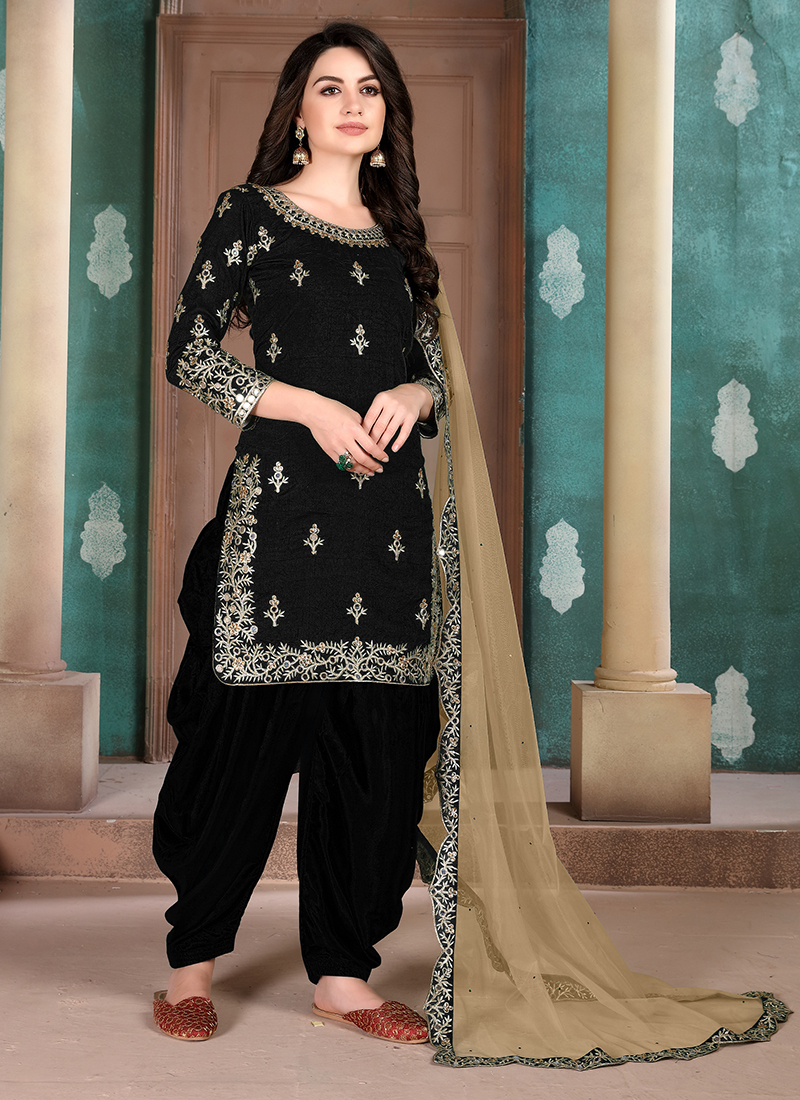 Designer Party Wear Cotton Patiyala Suit - Stylecaret.com