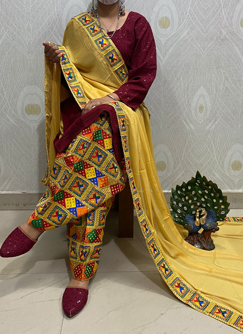 Buy Maroon Cotton Festival Churidar Designer Suit Online