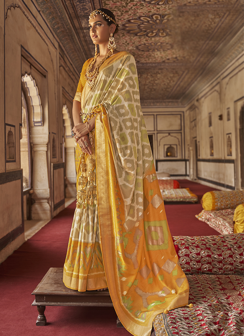 Yellow & Green Princess Patola Silk Saree for Festivals | Indian Saree for  Women | The Silk Trend
