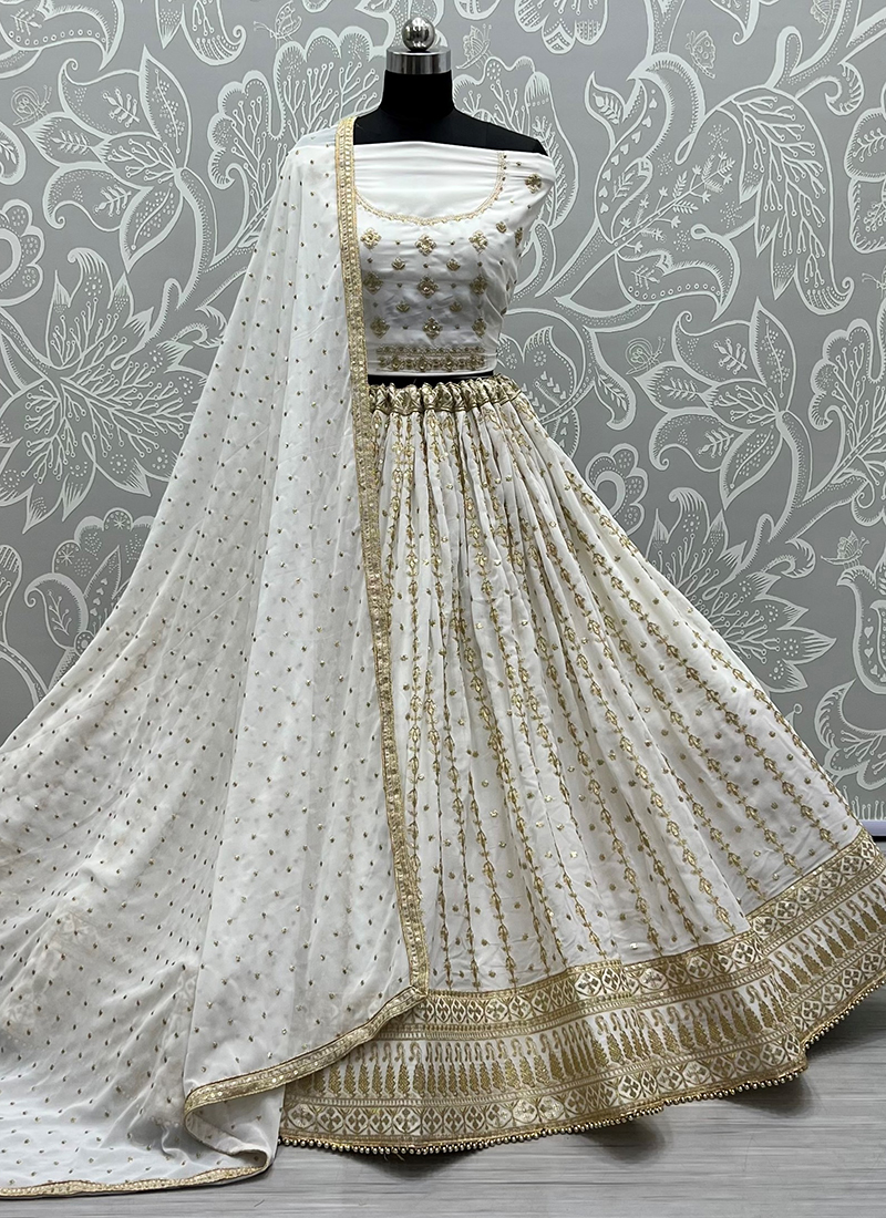 Buy Silver Heavy Embroidered Designer Net Wedding Lehenga Choli | Wedding Lehenga  Choli