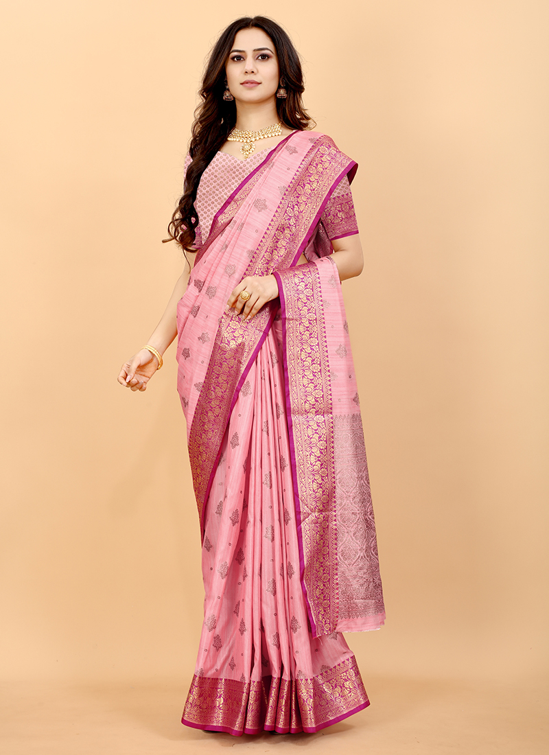 Multi Work Naira Chinon Silk Saree, 6 m (with blouse piece) at Rs 555 in  Surat