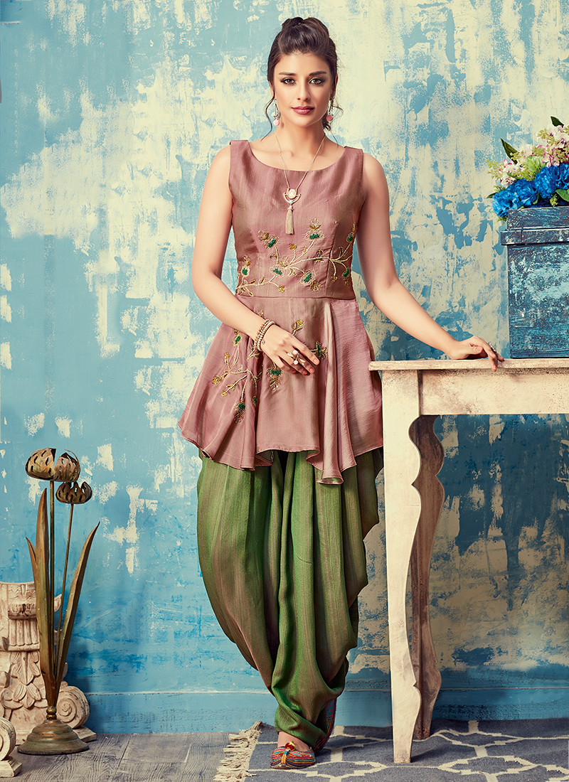 Silk Brocade Short Blonde Yellow Kurta With Dhoti/Tulip Pants – Heritage  India Fashions