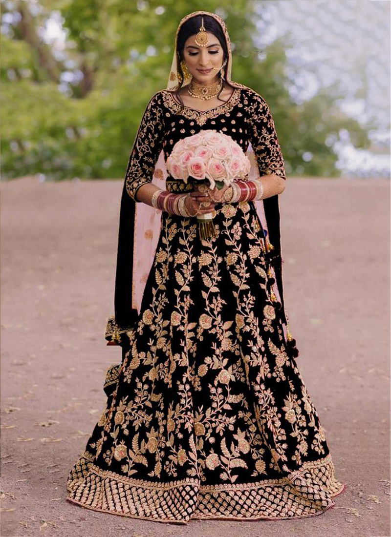 Black Color Georgette Sequence Work Designer Lehenga choli - Featured  Product