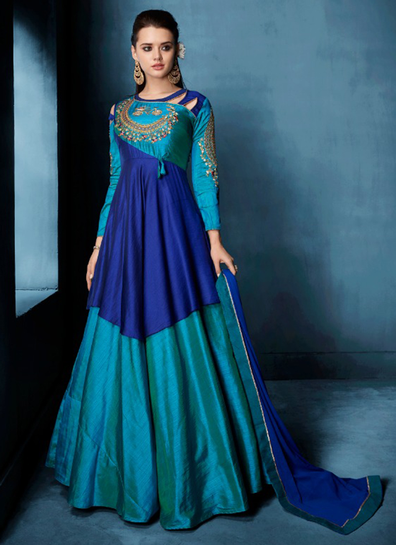 navya partywear gown with fancy work dupatta