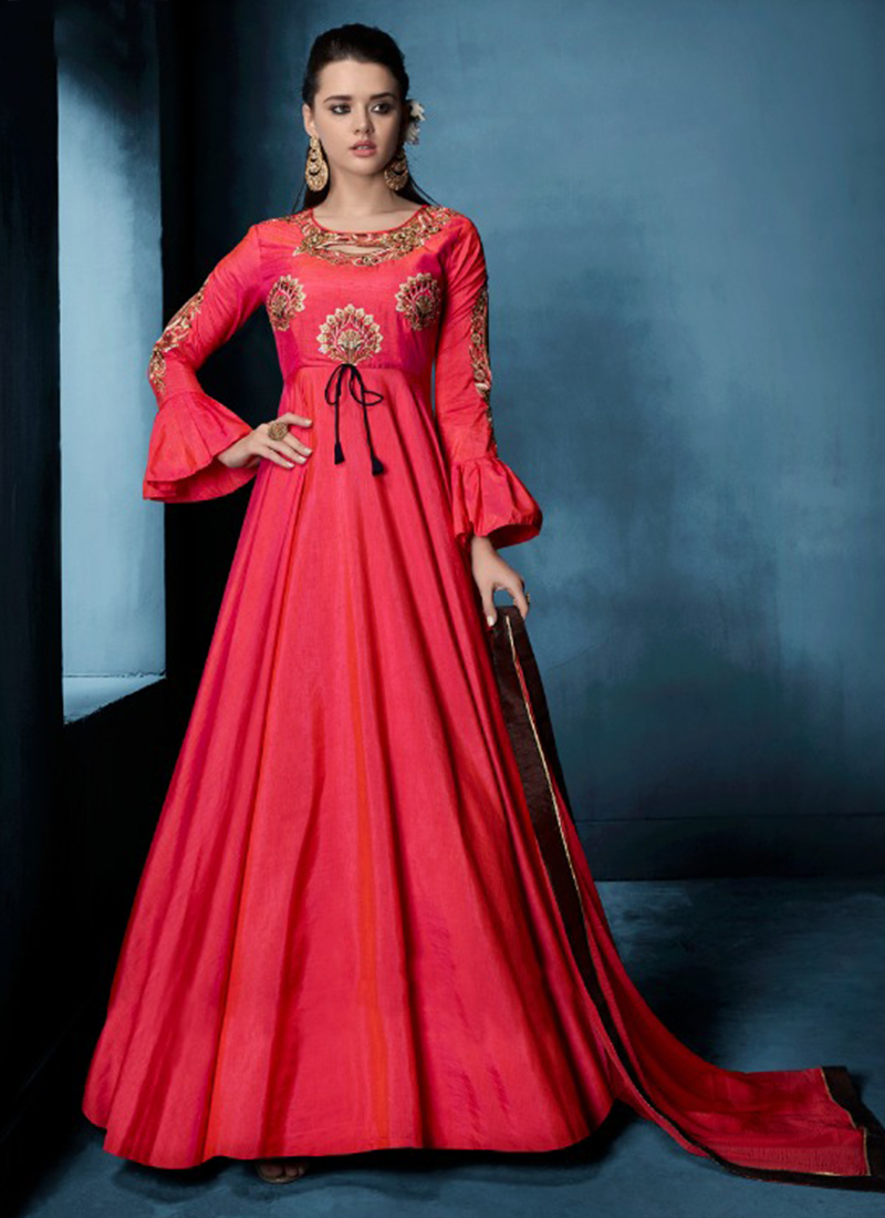 navya partywear gown with fancy work dupatta