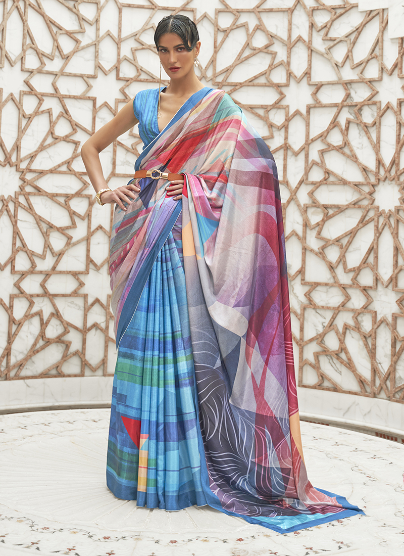Buy Purple Crepe Sarees Online for Women in USA