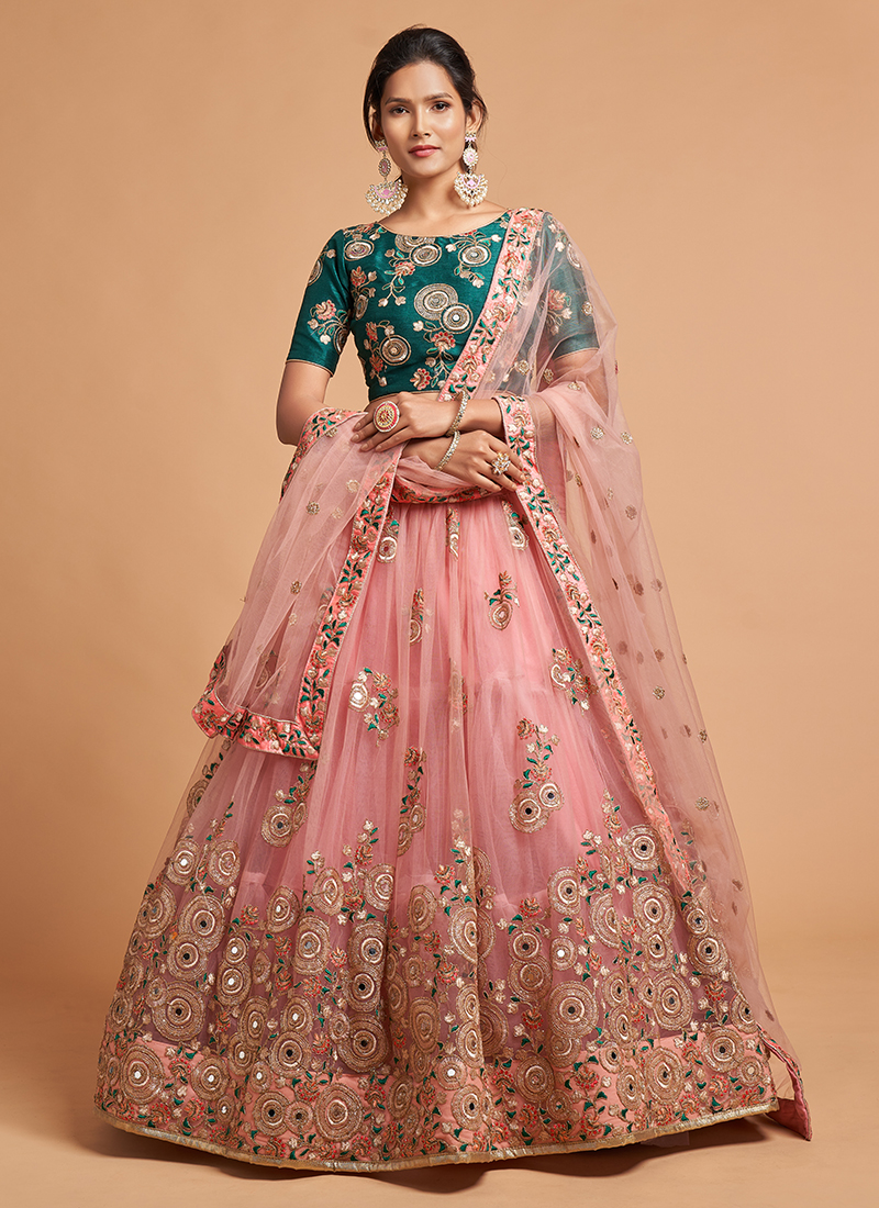 Buy HS World Designer Fully Embroidery Work Semi-Stitched Lehenga Choli,  Lancha For Women & Girl's Wedding and Festival Wear at Amazon.in