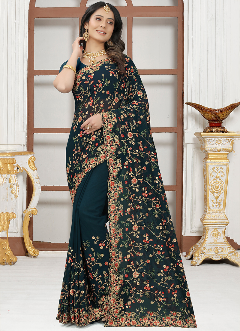 Wedding Wear Sequence Work Sarees, Size: Full, Saree With Unstitched Blouse  at Rs 1056/piece in Surat