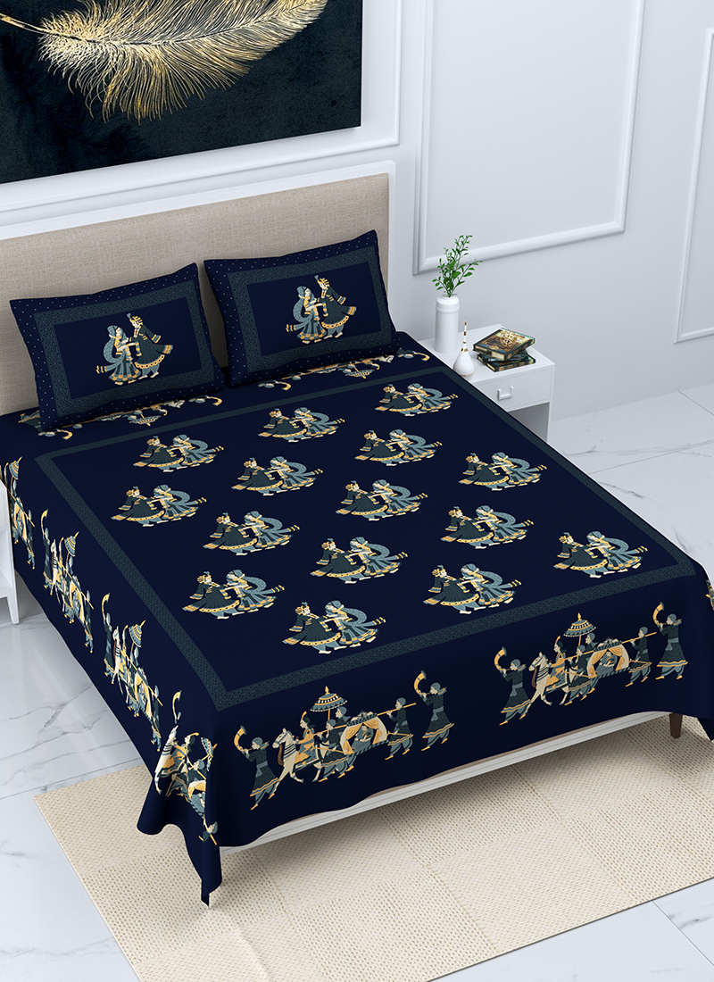 (100*108) Jaipuri Printed Pure Cotton King Size Dohar Set Collection