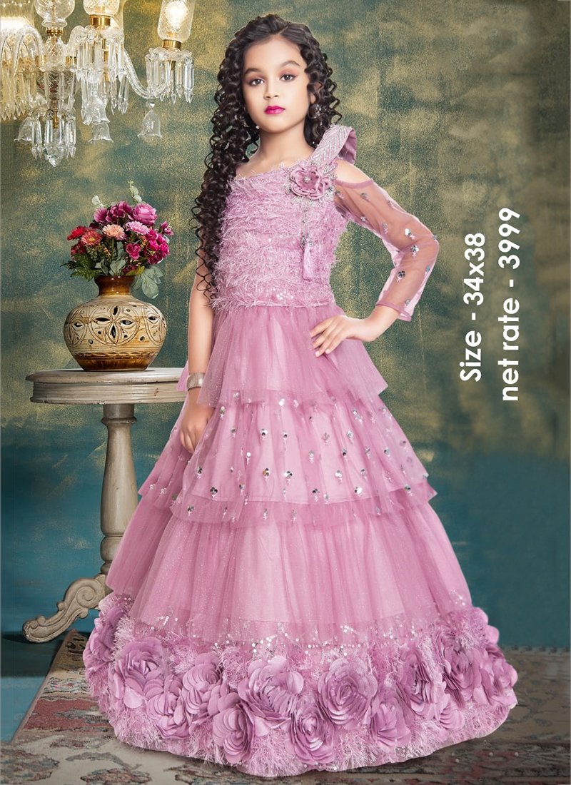 Fawn FascinateParty Wear Long Net Gown at best price in Surat