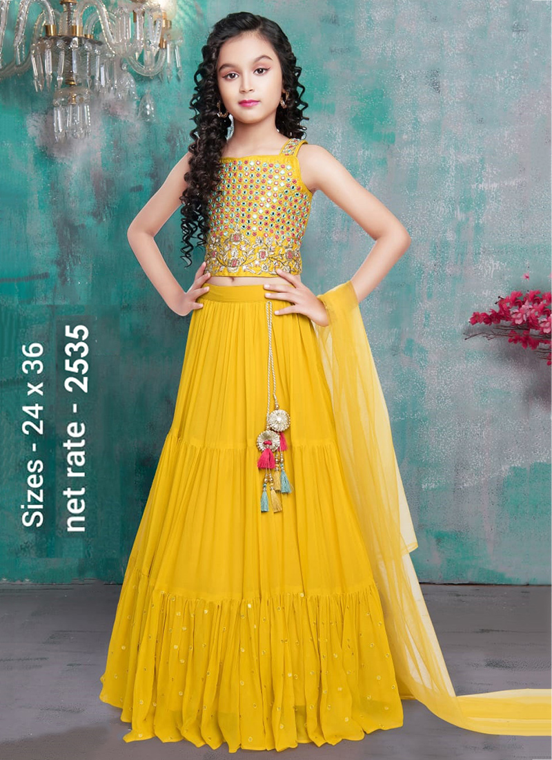 Buy Jwalin Girl's Chinon Fully Stitched Sleeveless Lehenga Choli  (JWGLGC00094 NBL 24_NavyBlue_5-6 Yrs) at Amazon.in