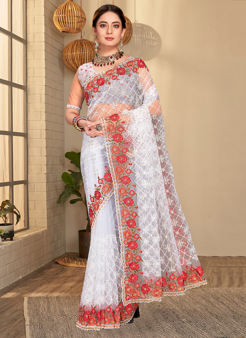 White Glory Designer Party Wear Saree | Designer sarees wedding, Party wear  sarees, Bridal saree