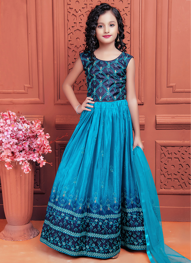 Chandrakala Kids Lehenga Choli Set for Girls Indian Traditional Party Wear  Dress Skirt Tops-3-5 Years, Black-Gold (KL101BLA3) - Walmart.com