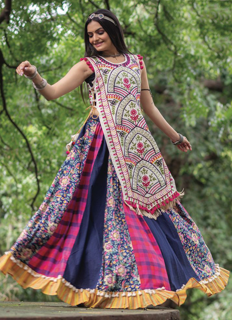 COTTON Navratri Wear Mirror work Skirt CraftNfashion Size Adult