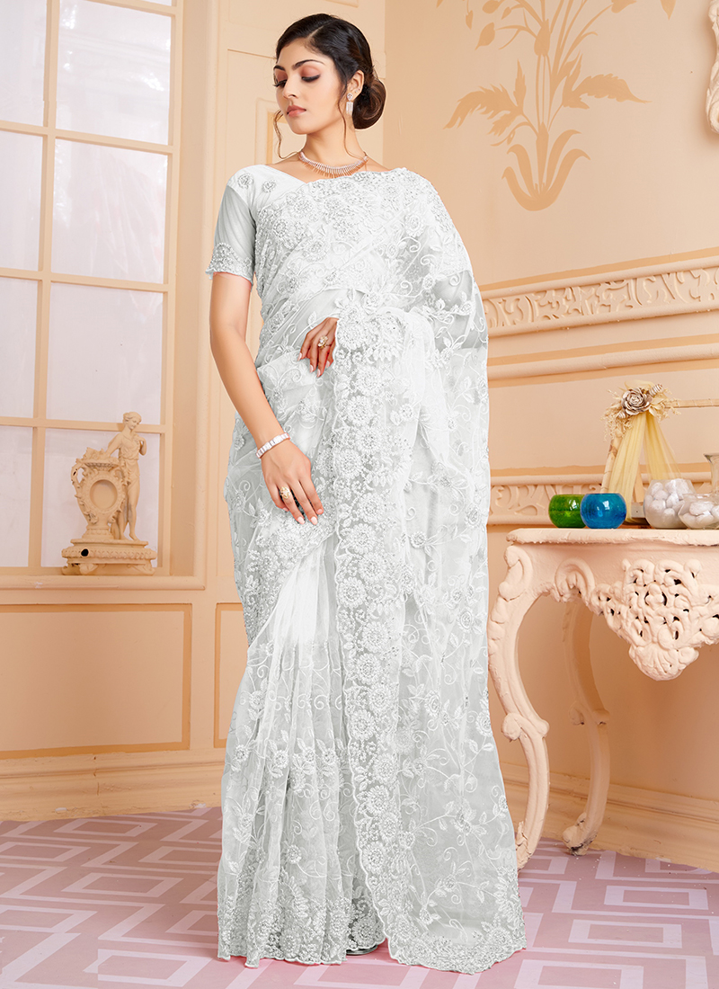 Off White Saree • Anaya Designer Studio | Sarees, Gowns And Lehenga Choli