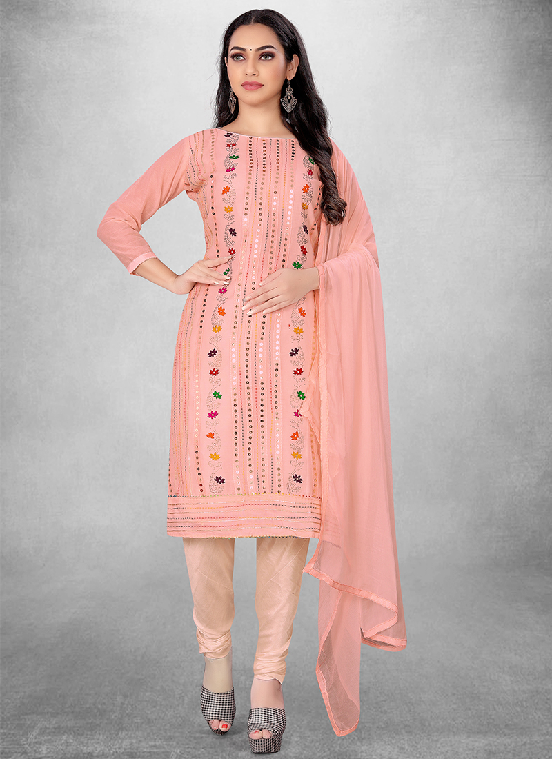 Fancy Chanderi Cotton Lucknowi Embroidered Salwar Suit Dress Material –  Jagstore.in