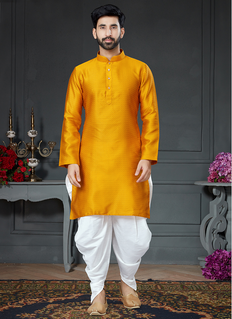 Dark yellow kurta pajama sale