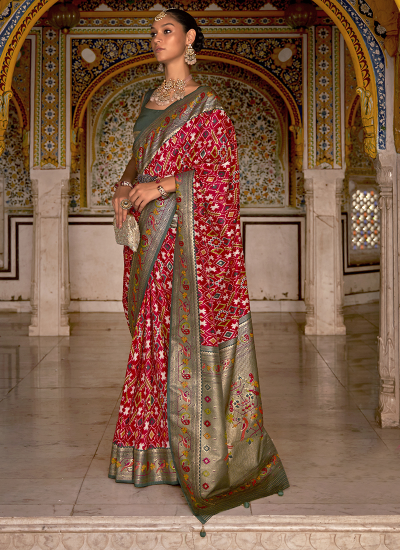 Patola Saree with Jari Border – Moolchand Mill Pvt Ltd