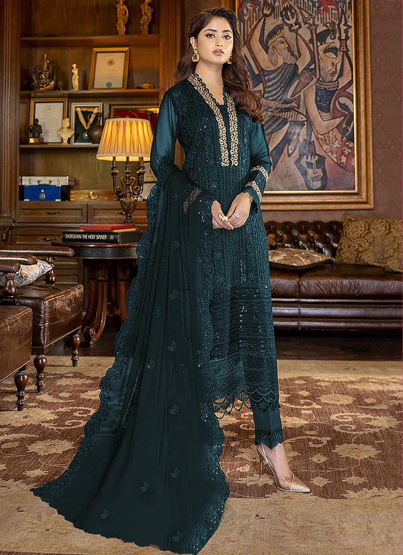 Buy Rama Faux Georgette Party Wear Embroidery Work Pakistani ...