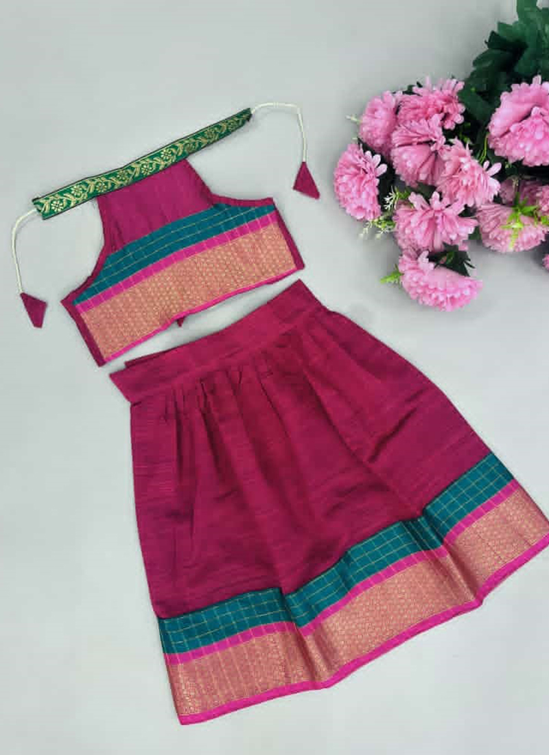 Girl's Traditional Art Silk Stitched Lehenga Choli-gc205pnk in Rampur at  best price by Wish Karo - Justdial