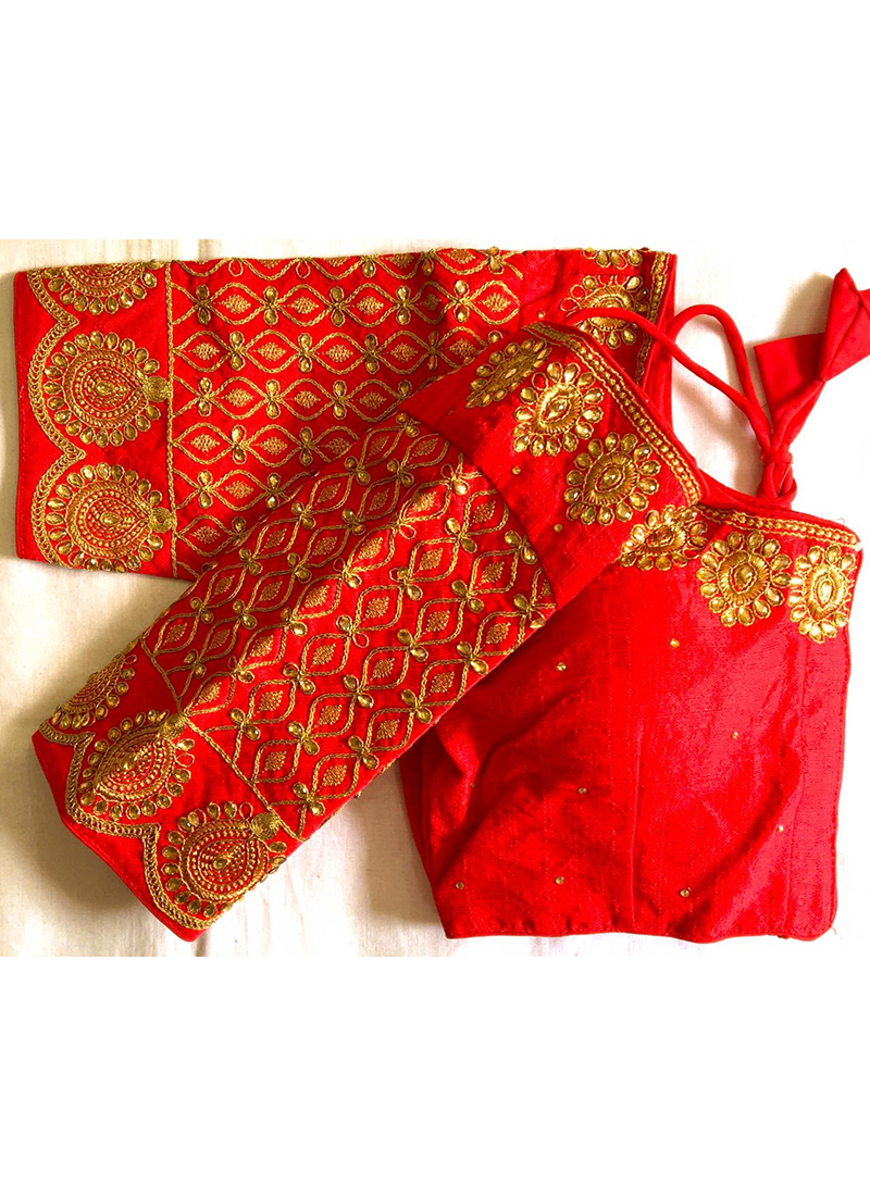 Buy Red Phantom Silk Wedding Wear Dori Work Blouse Online ...