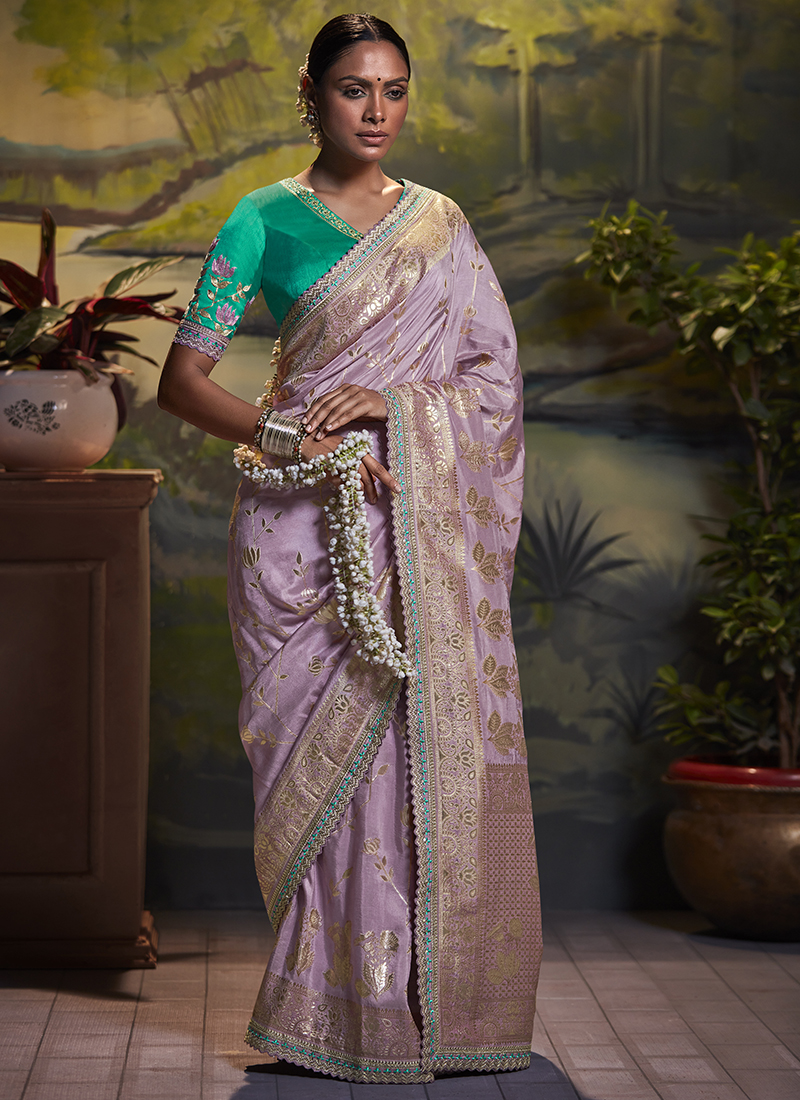 Purple Silk Saree With Blouse 263755