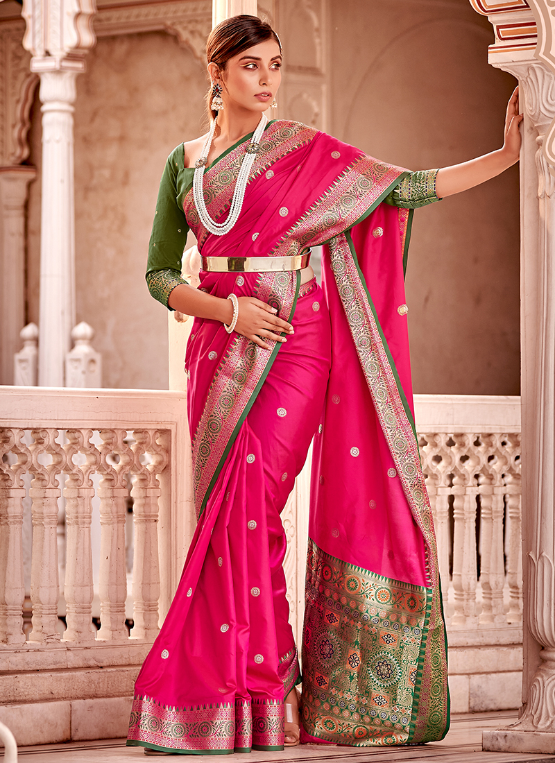 Buy Tiffany Blue Banarasi Saree online-Karagiri | Live Sale