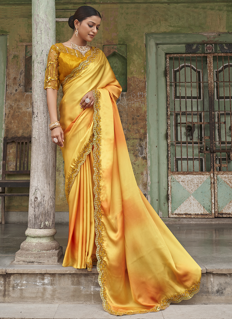 Yellow Traditional Kanjivaram Silk Wedding Saree Latest 4738SR03