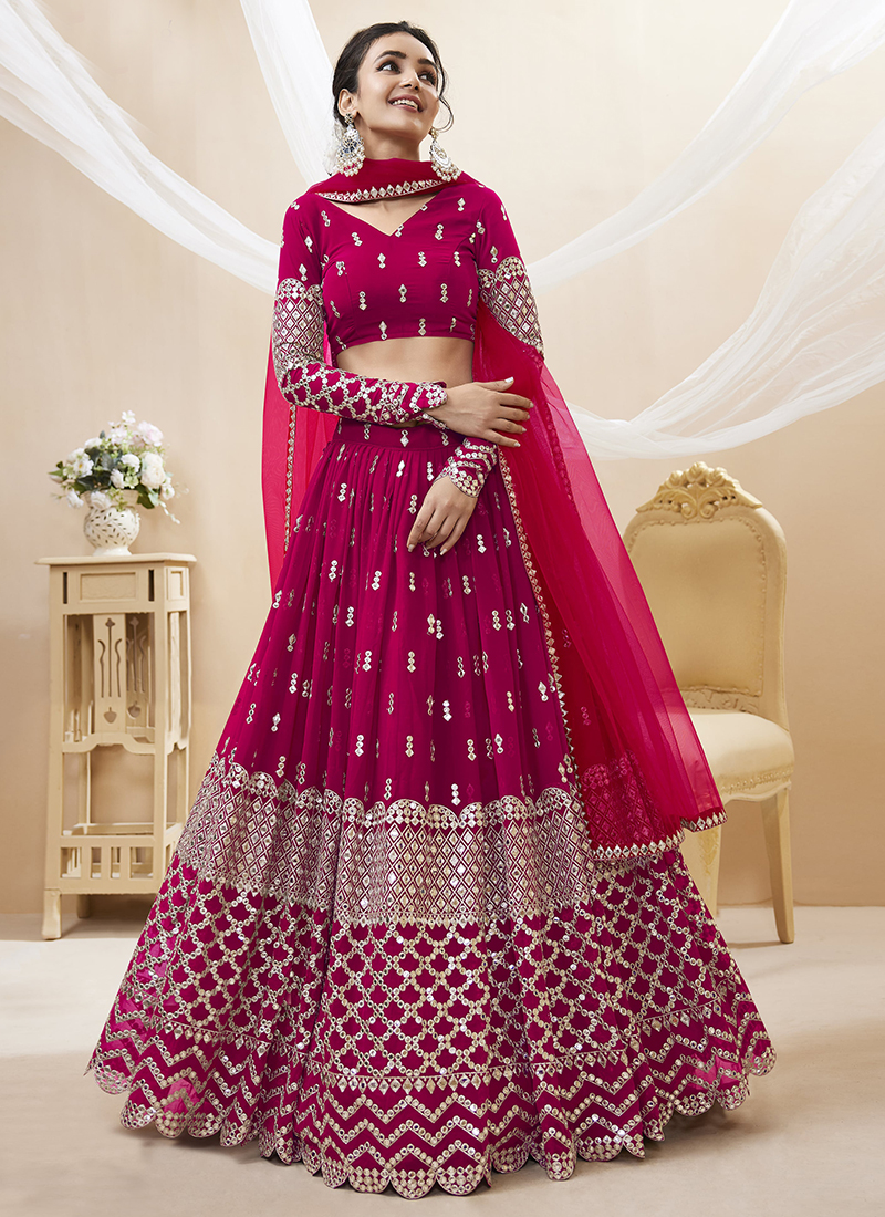 Multi Color Laced & Glazed Jodhpuri Chania Choli – Sulbha Fashions