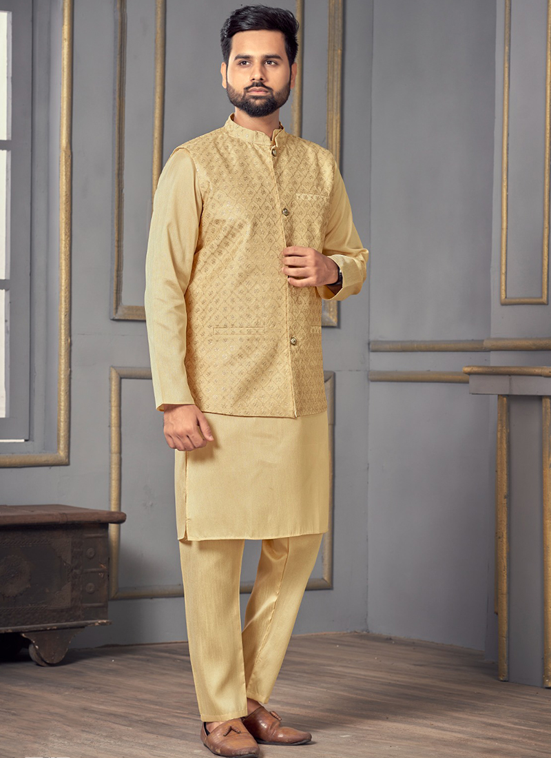 Manyavar Banglori Silk Wholesale Mens Kurta Pajama 7 Pieces Catalog Catalog