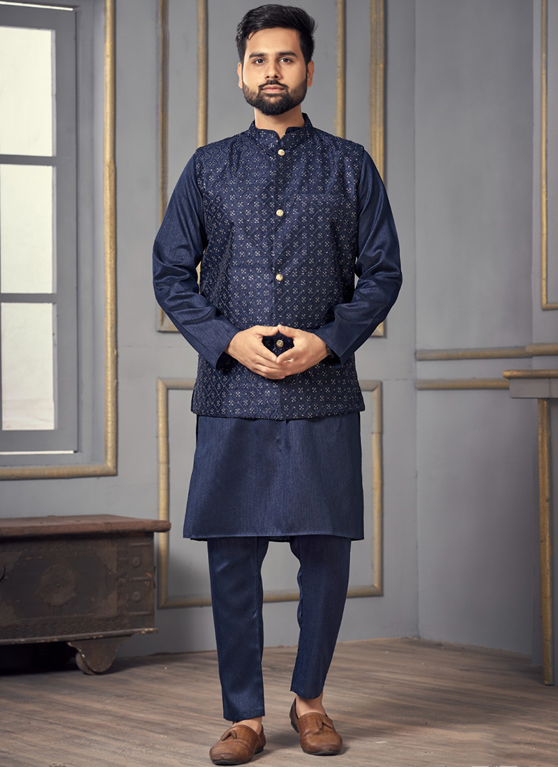 Buy Royal Blue Self design Jodhpuri Suit Online in India @Manyavar - Suit  Set for Men