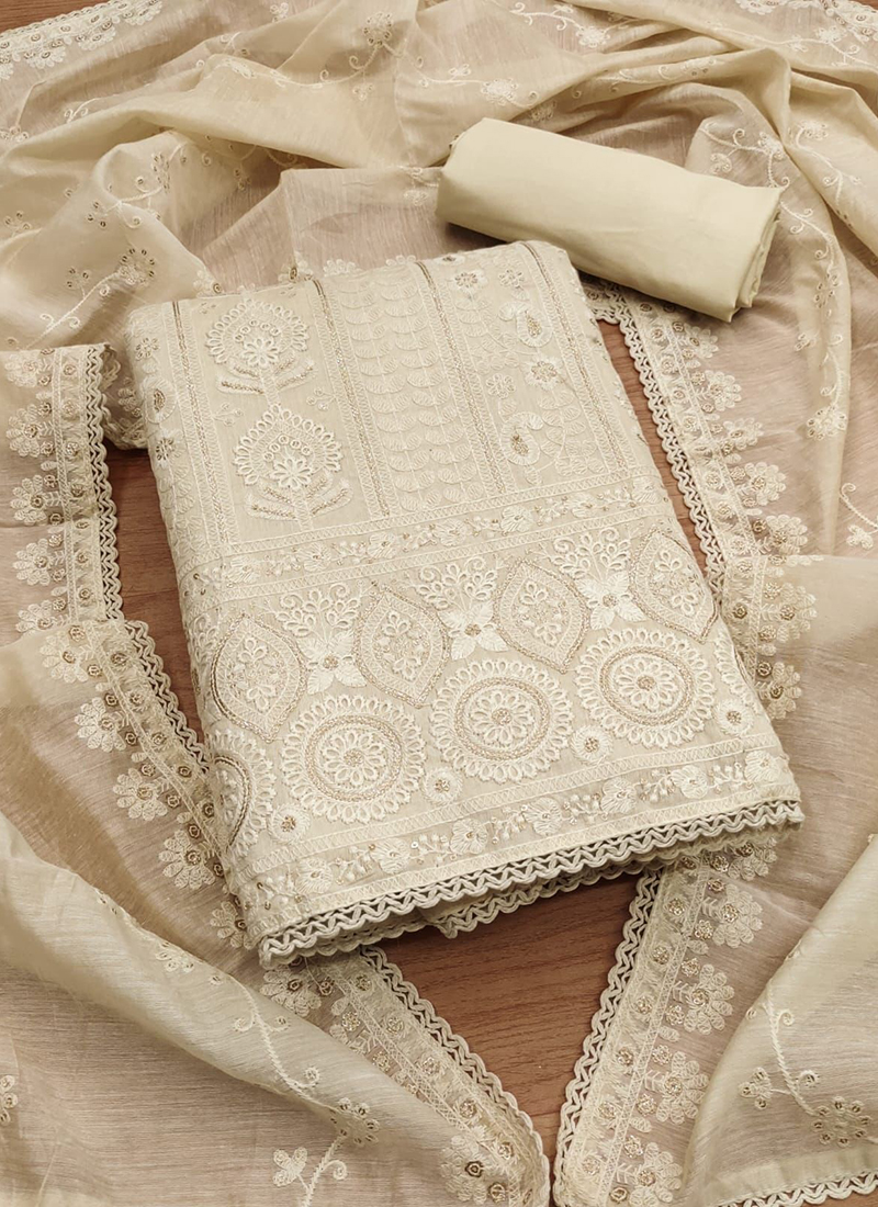 RN146 Modal Wholesale Embroidery Dress Materials 3 Pieces Catalog Catalog