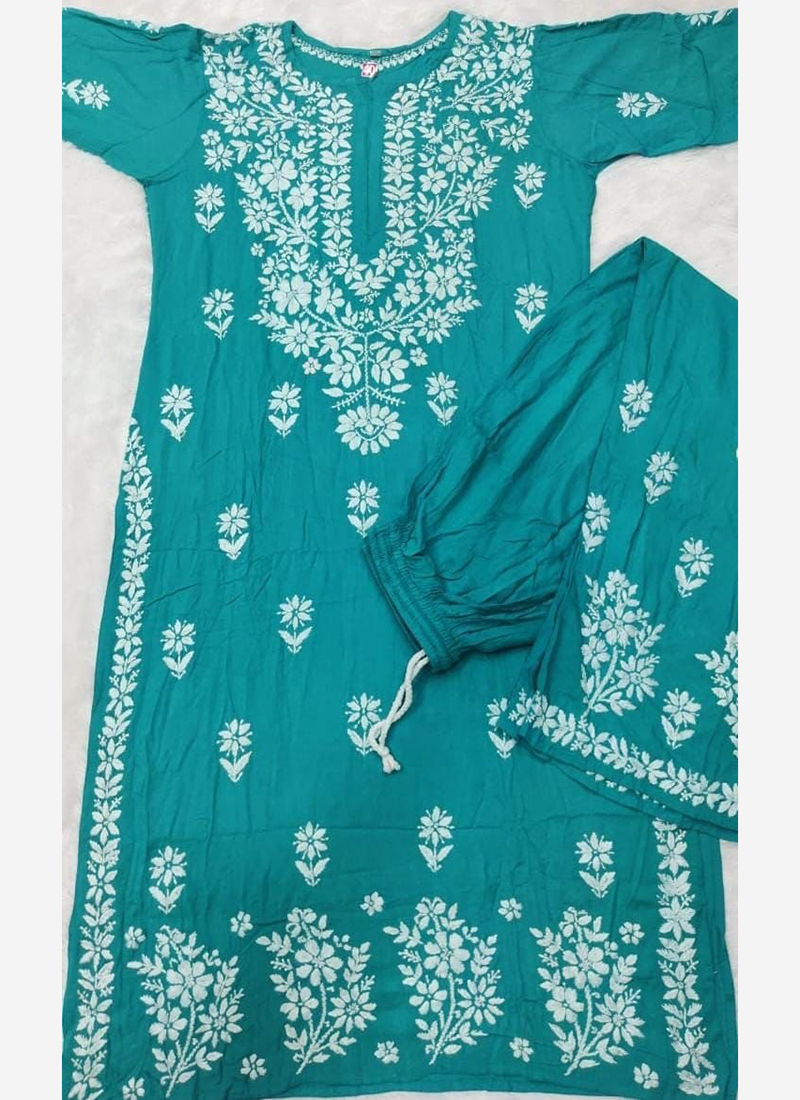 ADA Kurtis : Buy ADA Hand Embroidered Black Cotton Lucknowi Chikan Kurti-  A100390 (XS) (A100390) Online|Nykaa Fashion
