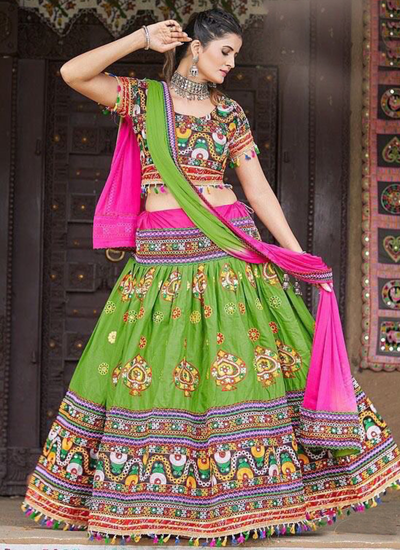 Shop Bridesmaid Lehenga - Mint Green Multi Embroidery Wedding Lehenga Choli  At Hatkay