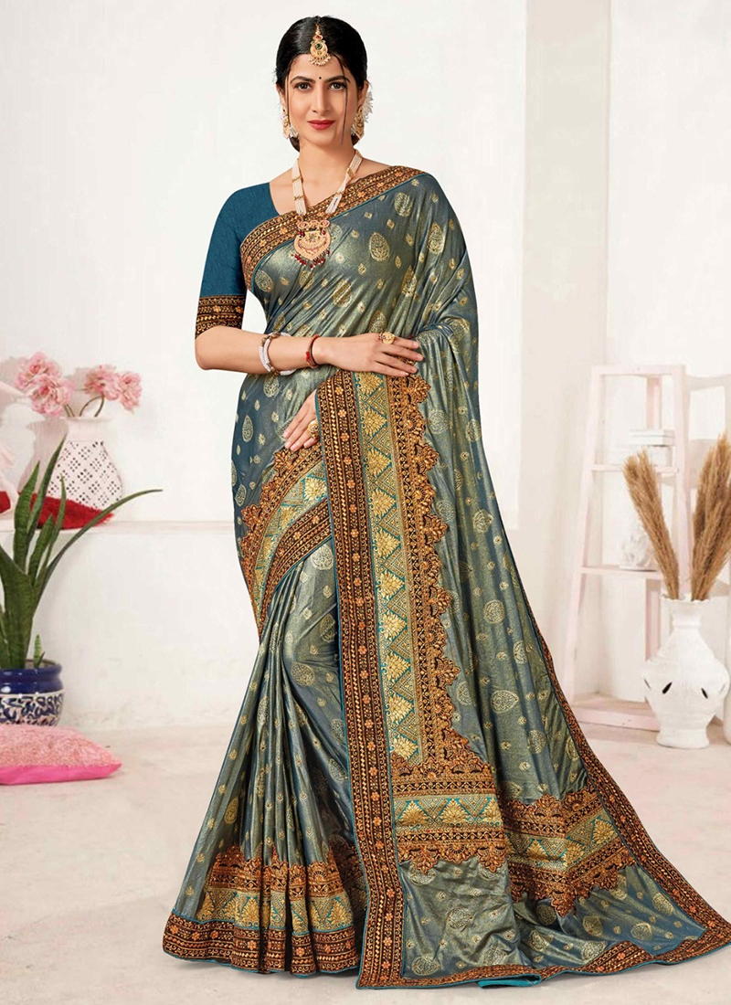 Orange and Green Patola Silk Designer Saree