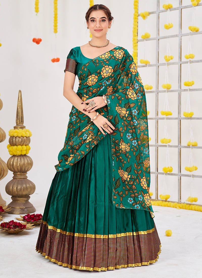 Ikkat cotton cheap lehengas