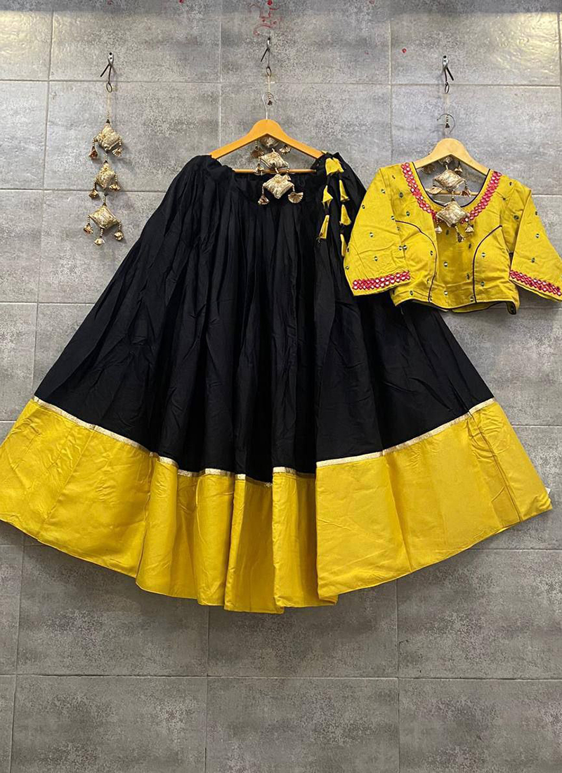 Black work 2025 skirt yellow