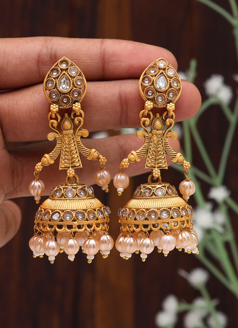 Stone Fancy Party Wear Earrings | Indian Fashion Jewelry | Exotic India Art