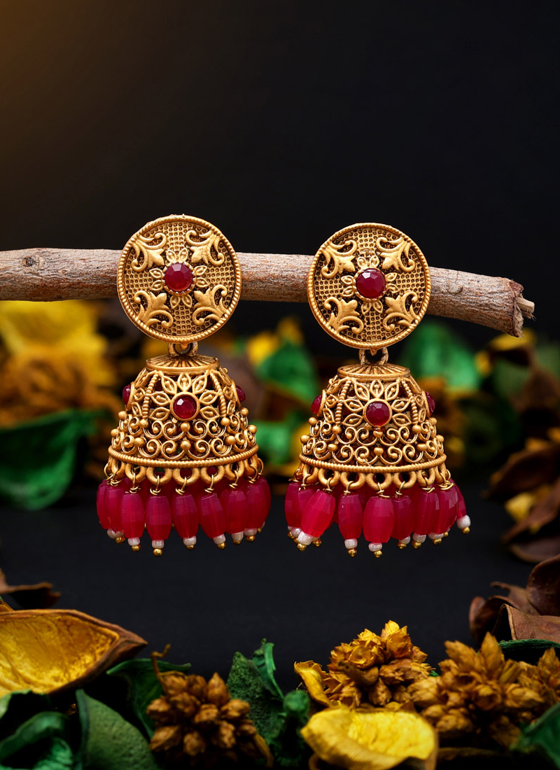 fcity.in - Allure Colorful Square Meena Earrings Studs For And Women Rani  Pink