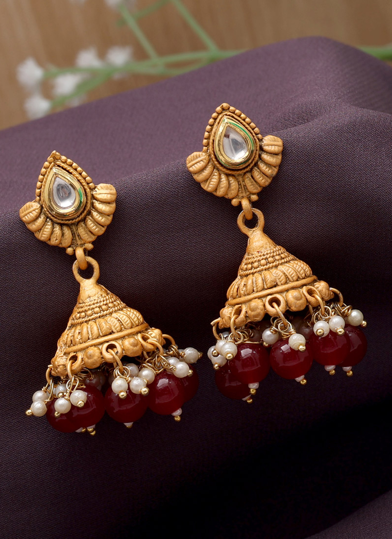 Hyderabadi Kundan Navrattan Jadau Meenakari Jhumka Earrings Indian  Bollywood | eBay